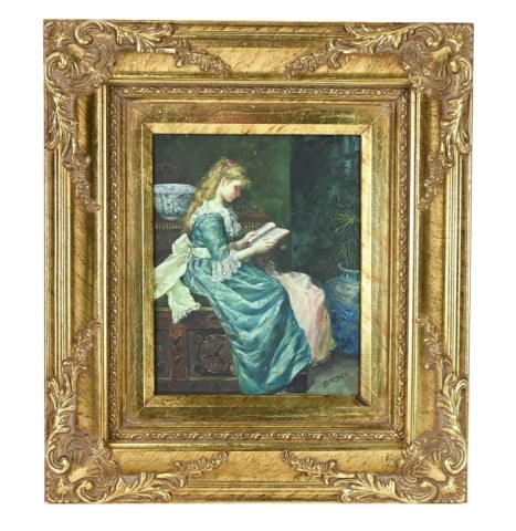 BORDEN SIGNED VICTORIAN STYLE OIL