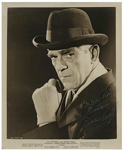 BORIS KARLOFF INSCRIBED AND