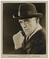 BORIS KARLOFF INSCRIBED AND SI