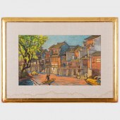 BORIS KRENOV: VILLAGE SCENE; A