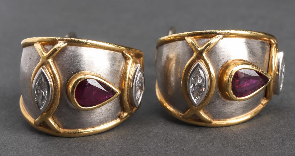 BORIS LE BEAU 18K & PLAT. DIAMOND &