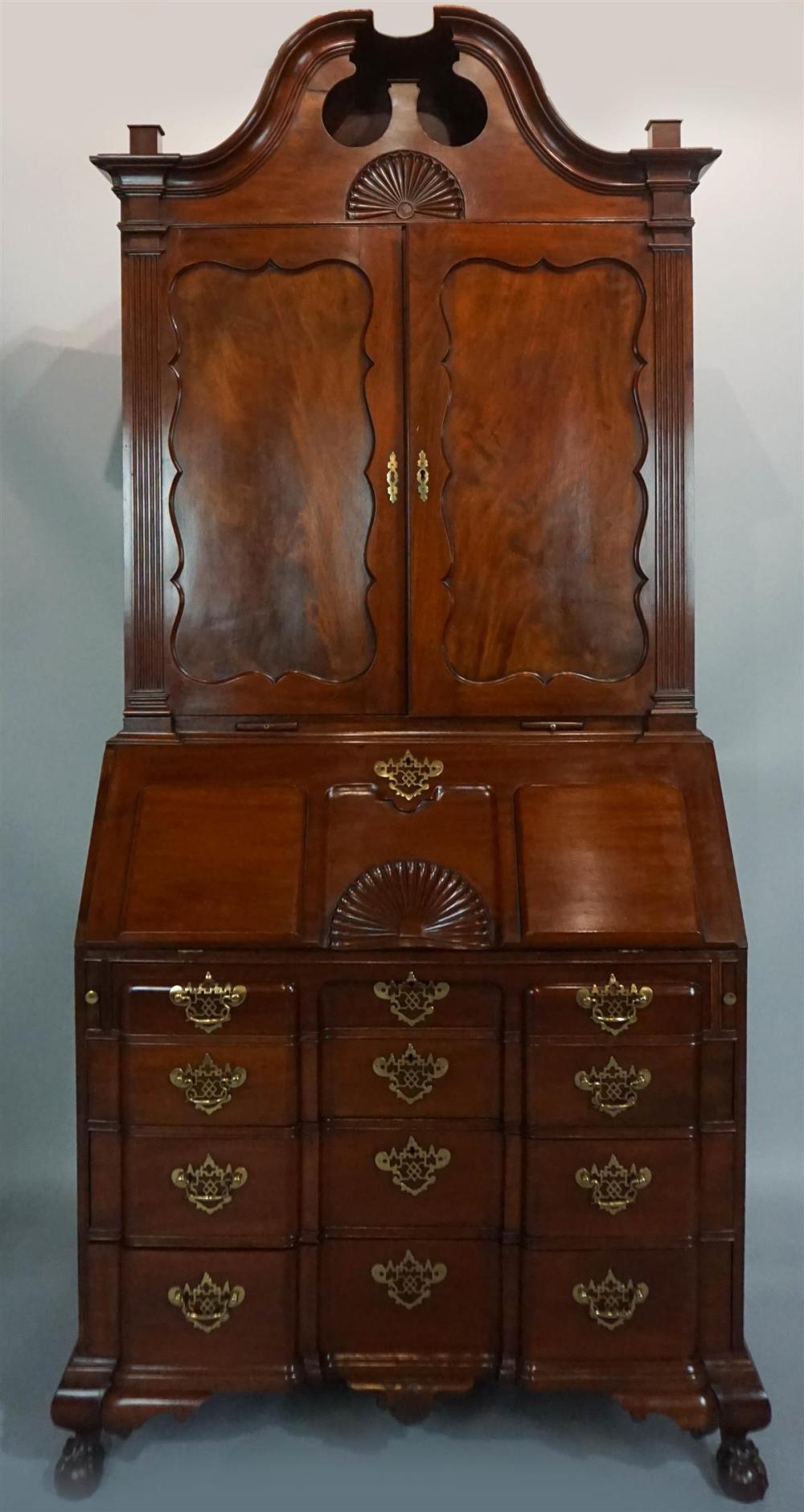 BOSTON CHIPPENDALE MAHOGANY BLOCK