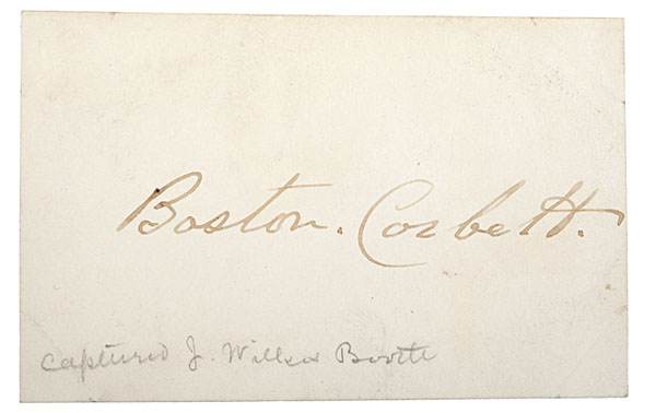 Boston Corbett Autographed