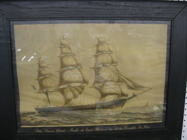 Boston Ship Lithograph ''Flying