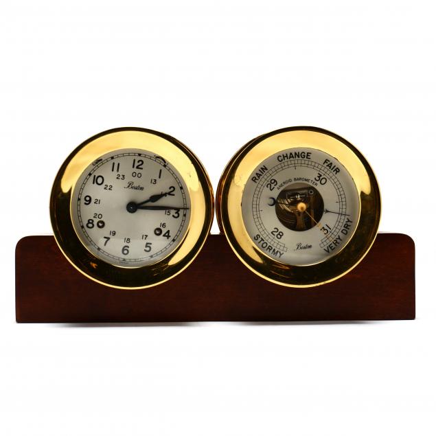 BOSTON SHIP'S CLOCK AND BAROMETER