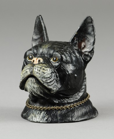 BOSTON TERRIER SPELTER STILL BANK