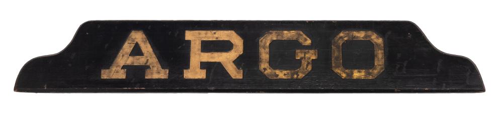 BOSTON TUG QUARTERBOARD "ARGO" 20TH