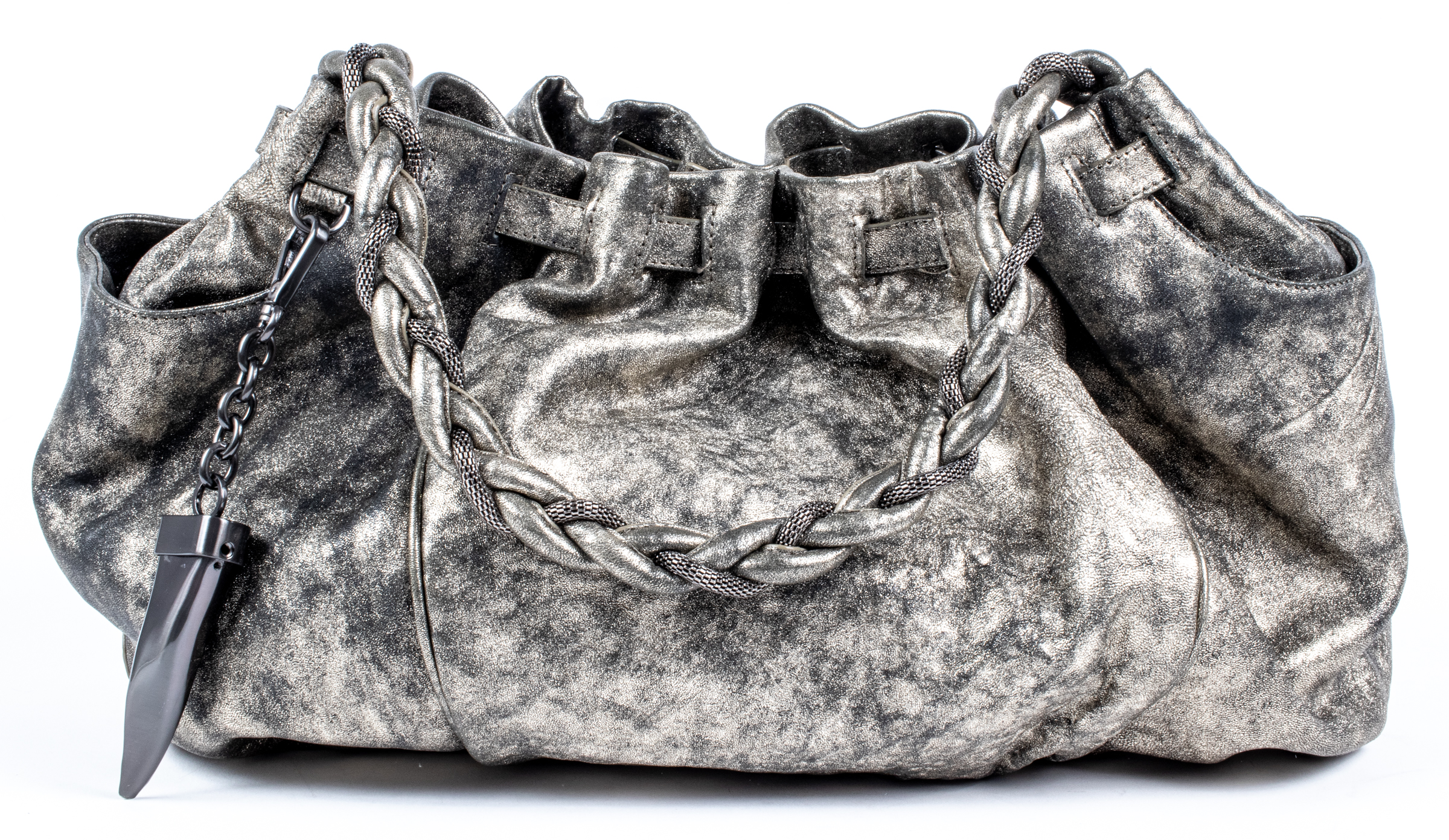 BOTKIER METALLIC LEATHER HANDBAG