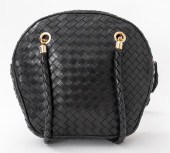 BOTTEGA VENETA BLACK WOVEN LEA