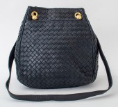 BOTTEGA VENETA BLACK WOVEN LEA