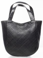 BOTTEGA VENETA BLACK WOVEN LEA