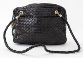 BOTTEGA VENETA BLACK WOVEN SHO