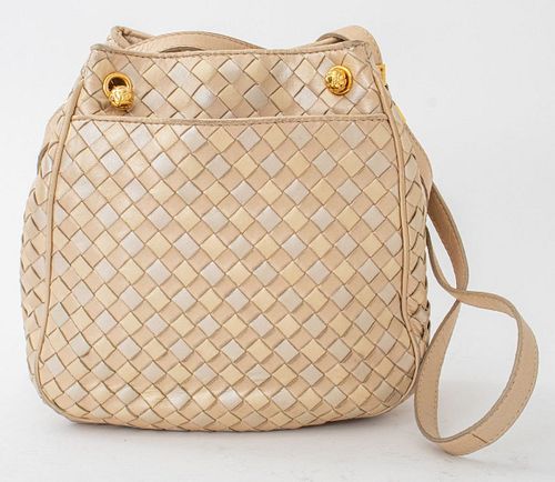 BOTTEGA VENETA GILT WOVEN LEATHER
