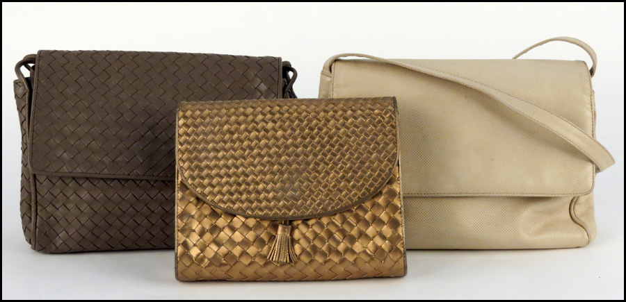 BOTTEGA VENETA GOLD WOVEN LEATHER