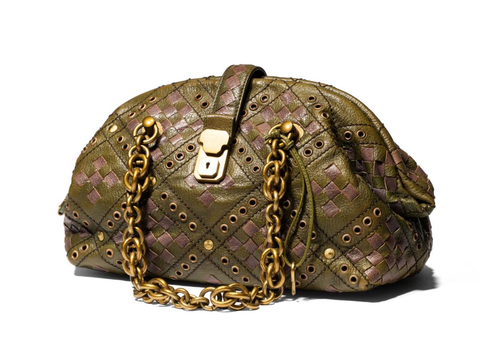 BOTTEGA VENETA GREEN AND PURPLE