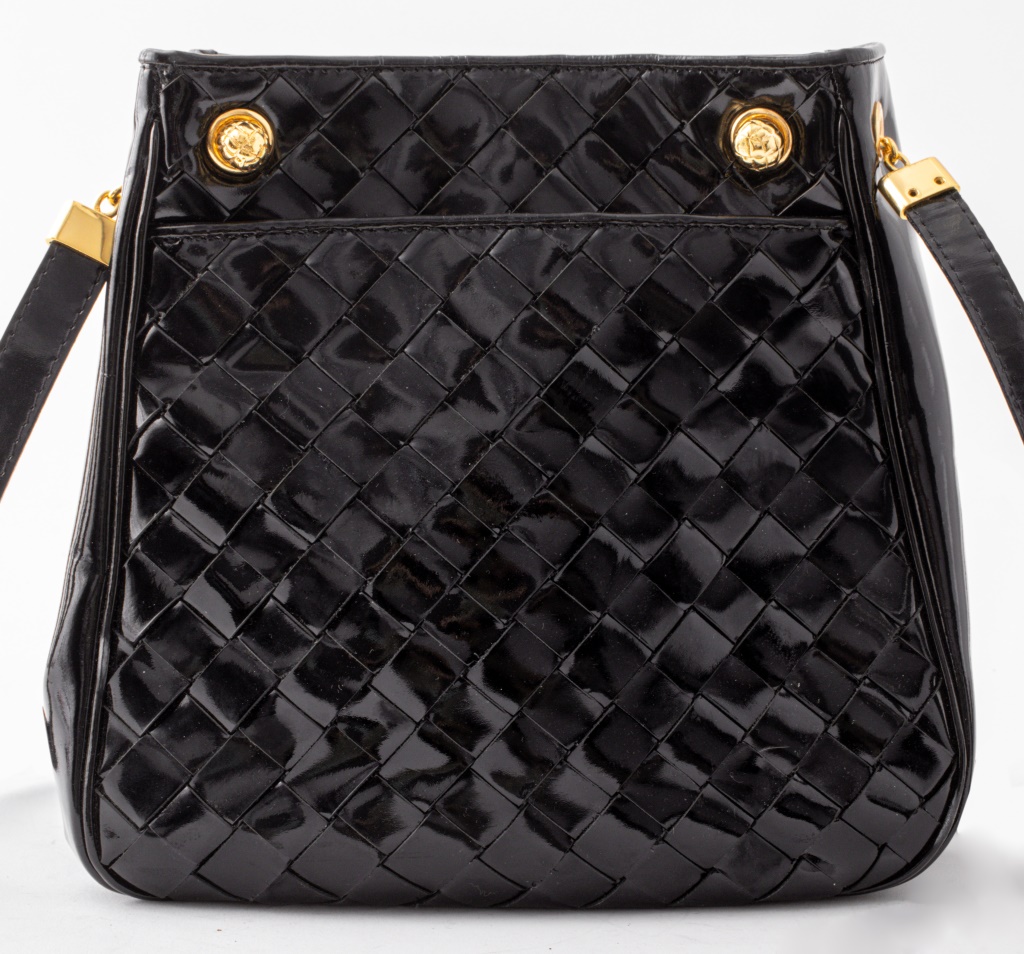 BOTTEGA VENETA WOVEN PATENT LEATHER