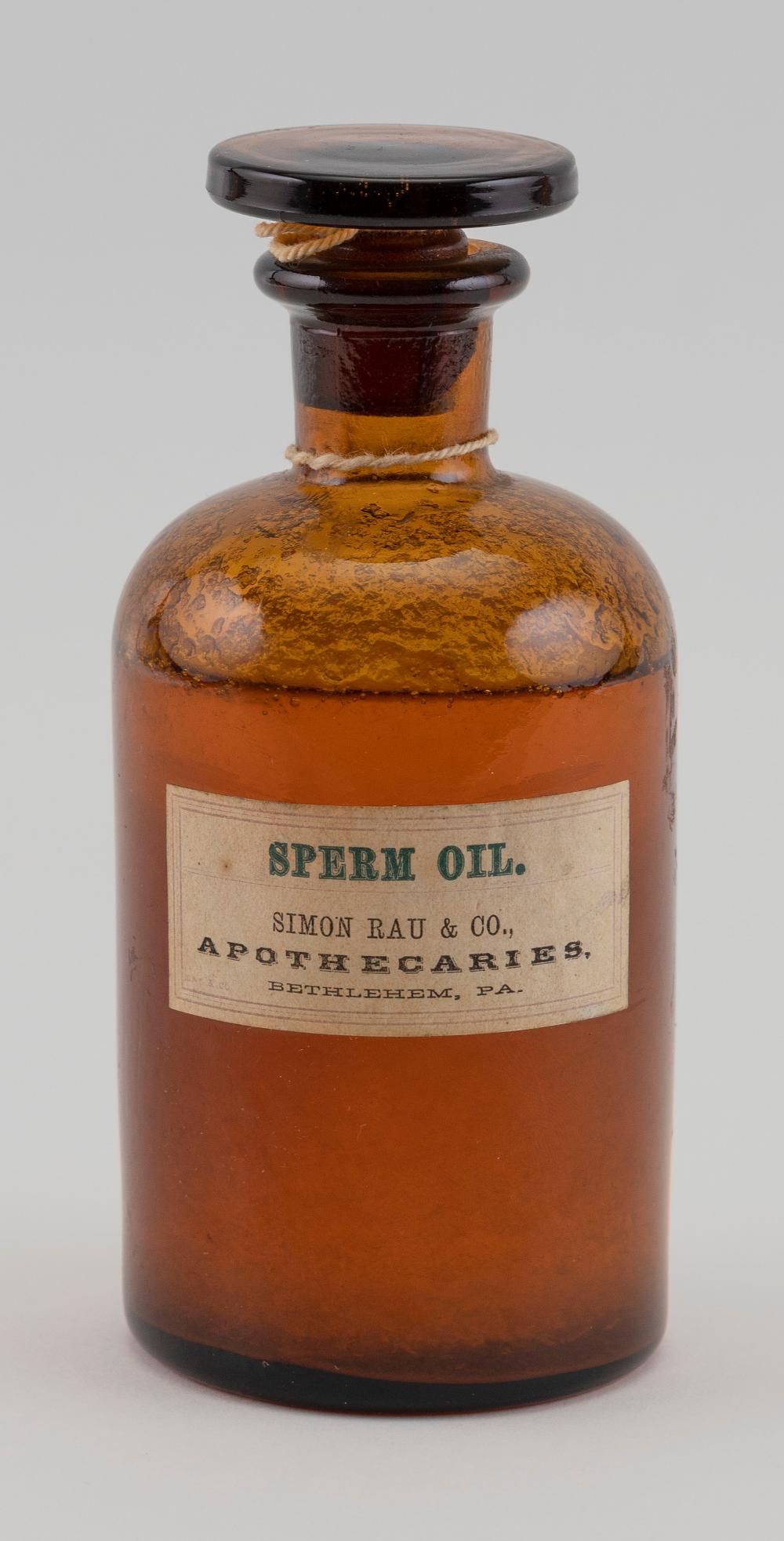BOTTLE OF SPERM WHALE OIL 19TH