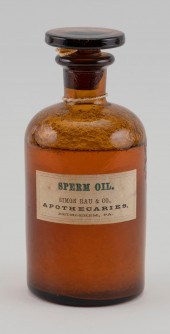 BOTTLE OF SPERM WHALE OIL 19TH