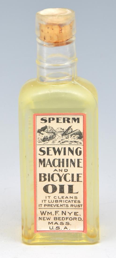 BOTTLE WITH "NYE SPERM OIL",