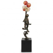 BOUCHARD BRONZE AND GLASS SCUL