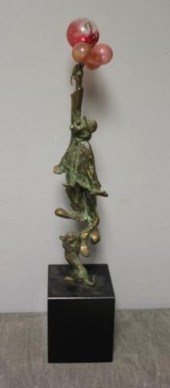 BOUCHARD. Bronze Clown Sculptu