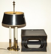 BOUILLOTTE LAMP & CHINESE STAC