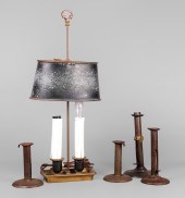 Bouillotte table lamp and cand