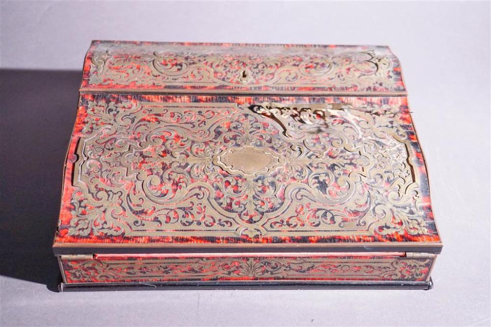 BOULLE-TYPE BRASS AND FAUX TORTOISE