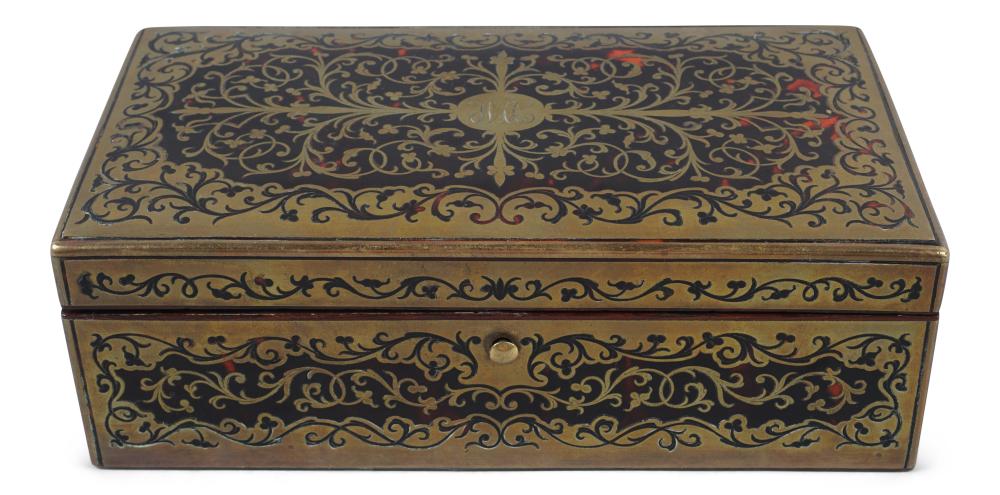 BOULLE WORK BOX, FITTED AS