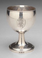 Boulton silver goblet, reeded