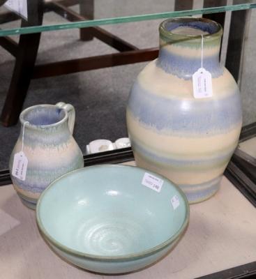 Bourne Derby, two stoneware ewers