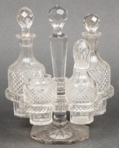 BOVEN CUT CRYSTAL CRUET SET, 1