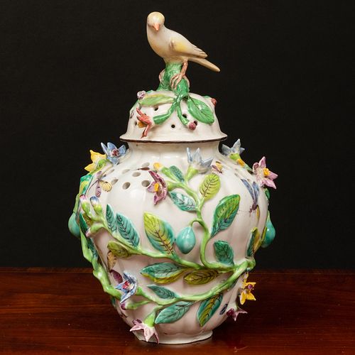 BOW PORCELAIN POTPOURRI VASE AND