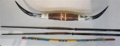 BOW, TWO MASAI LION SPEARS (69