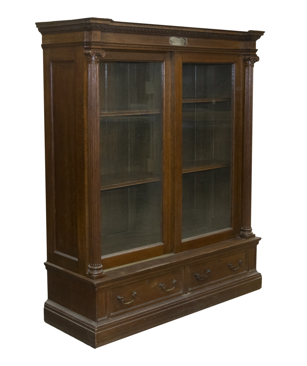 BOWDOIN COLLEGE OAK BOOKCASE