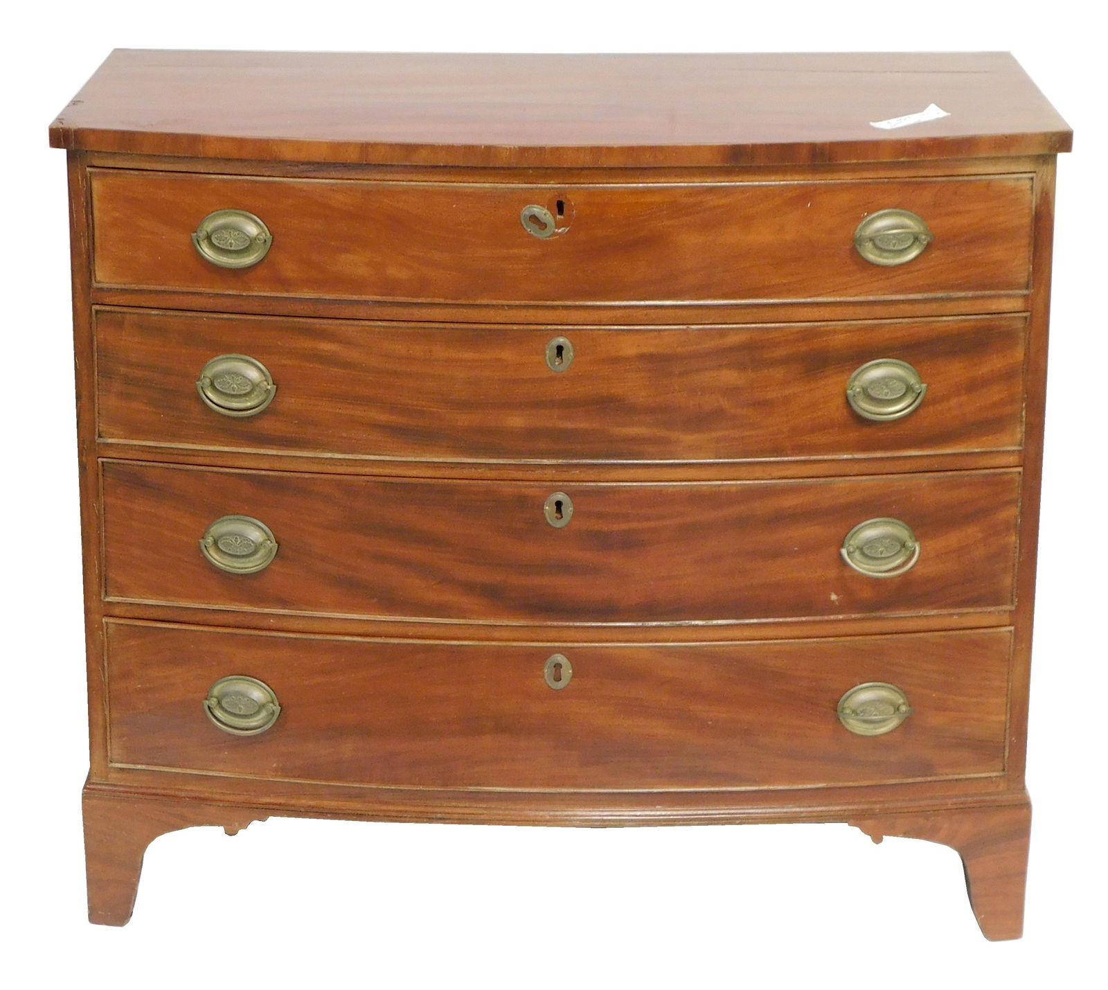 BOWFRONT CHEST, NEW ENGLAND, LATE