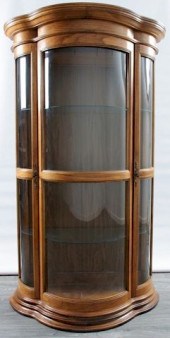 BOWFRONT GLASS DISPLAY CABINET