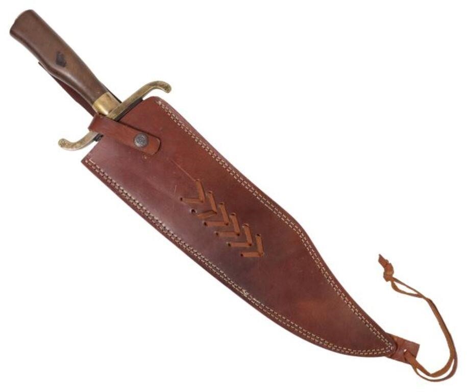 BOWIE KNIFE, 14" BLADE & LEATHER
