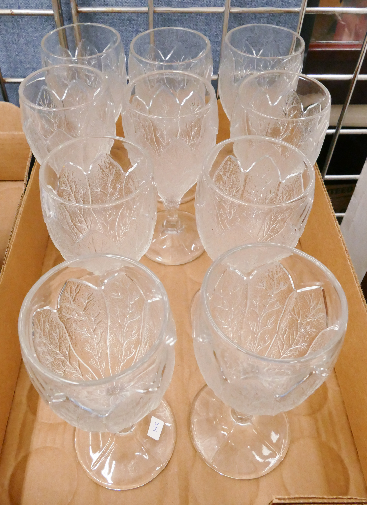 Box 10pc American Pressed Glass
