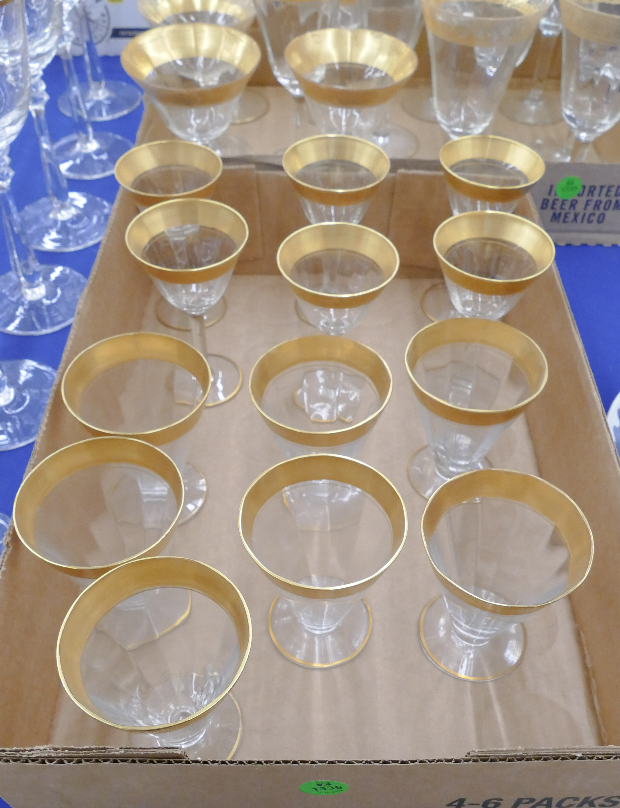 Box 13pc Acid Etched Gold Rim