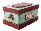 BOX, 19TH C., APPLIED CARVINGS
