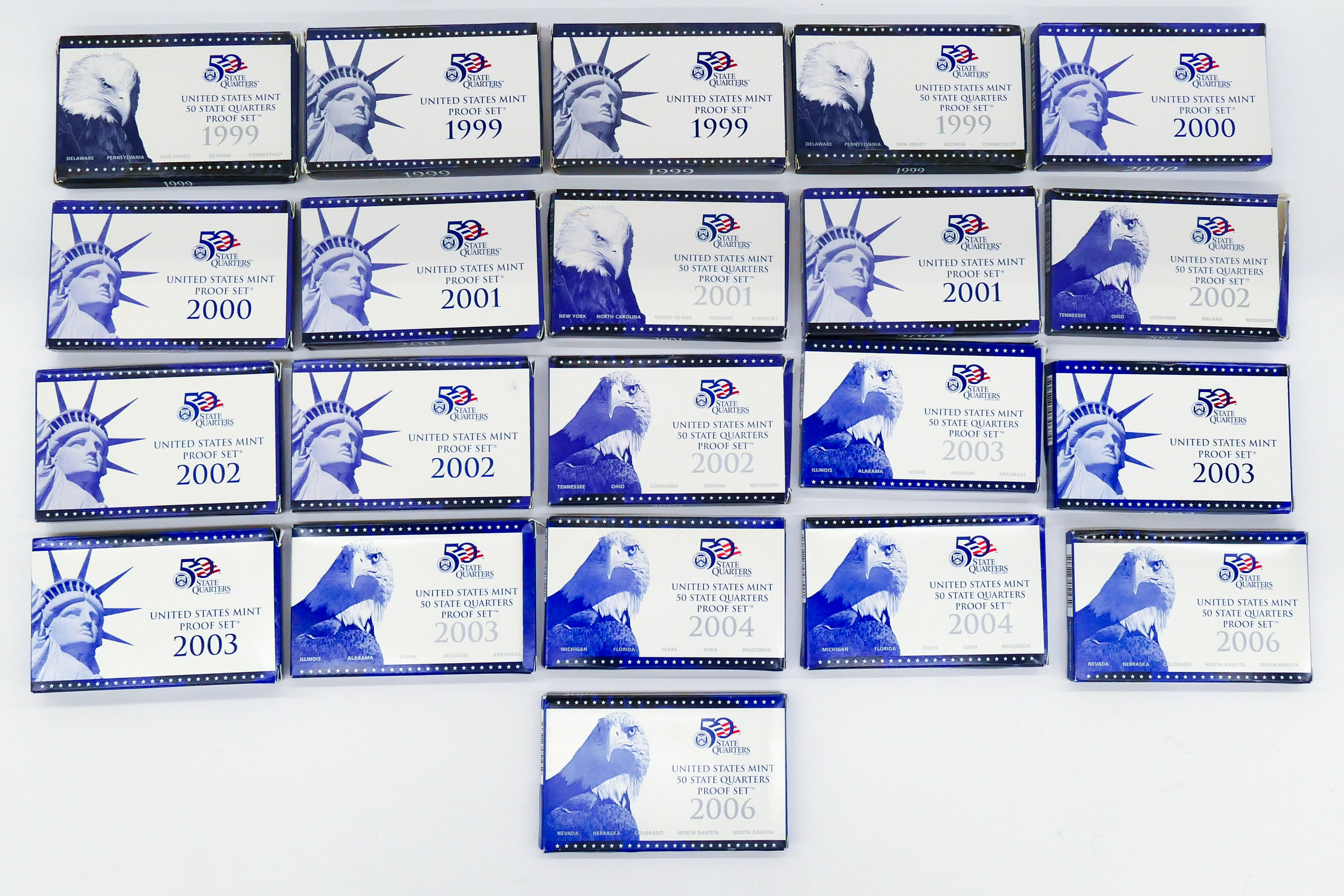 Box 21pc US Mint Proof Coin &