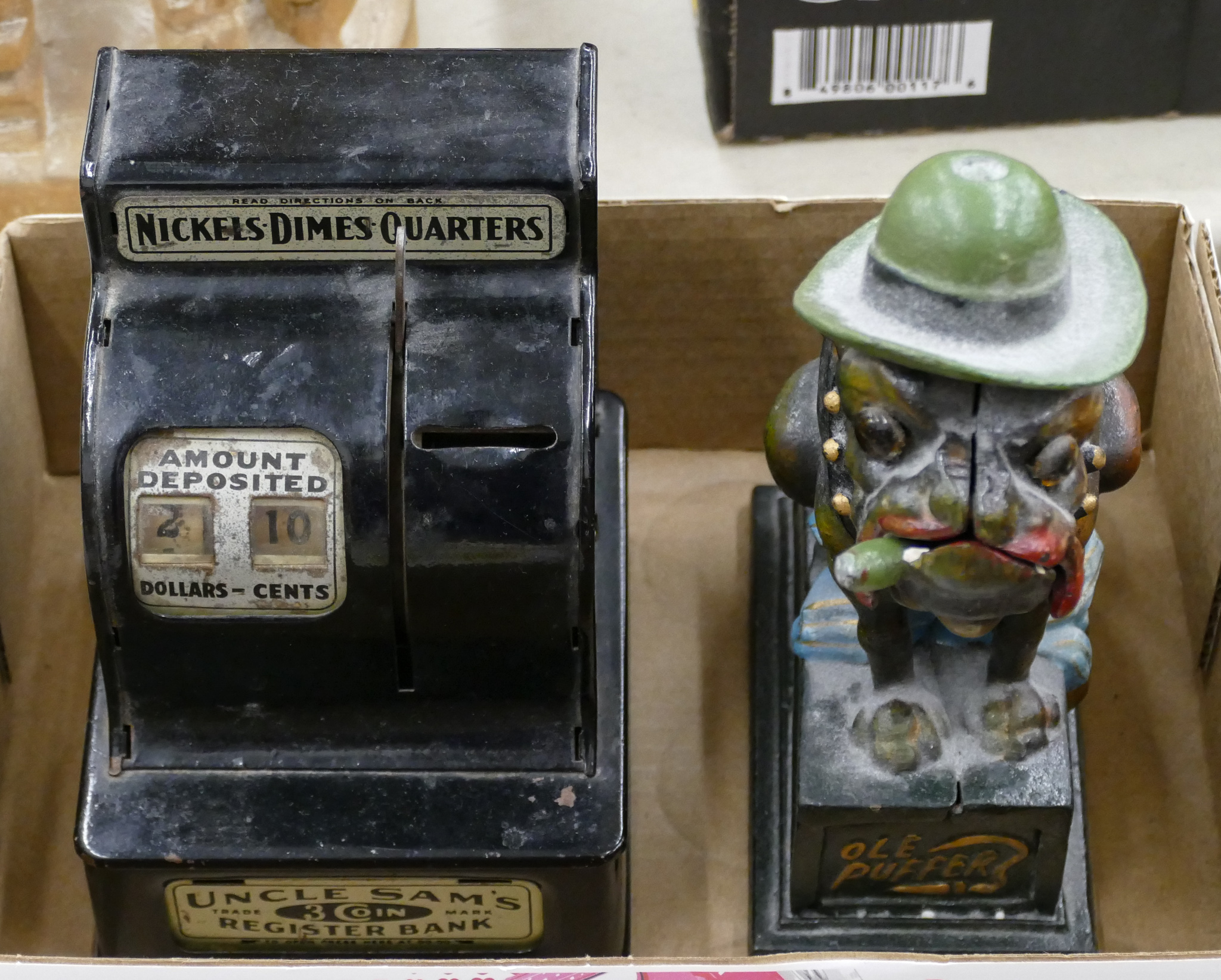 Box 2pc Old Coin Banks