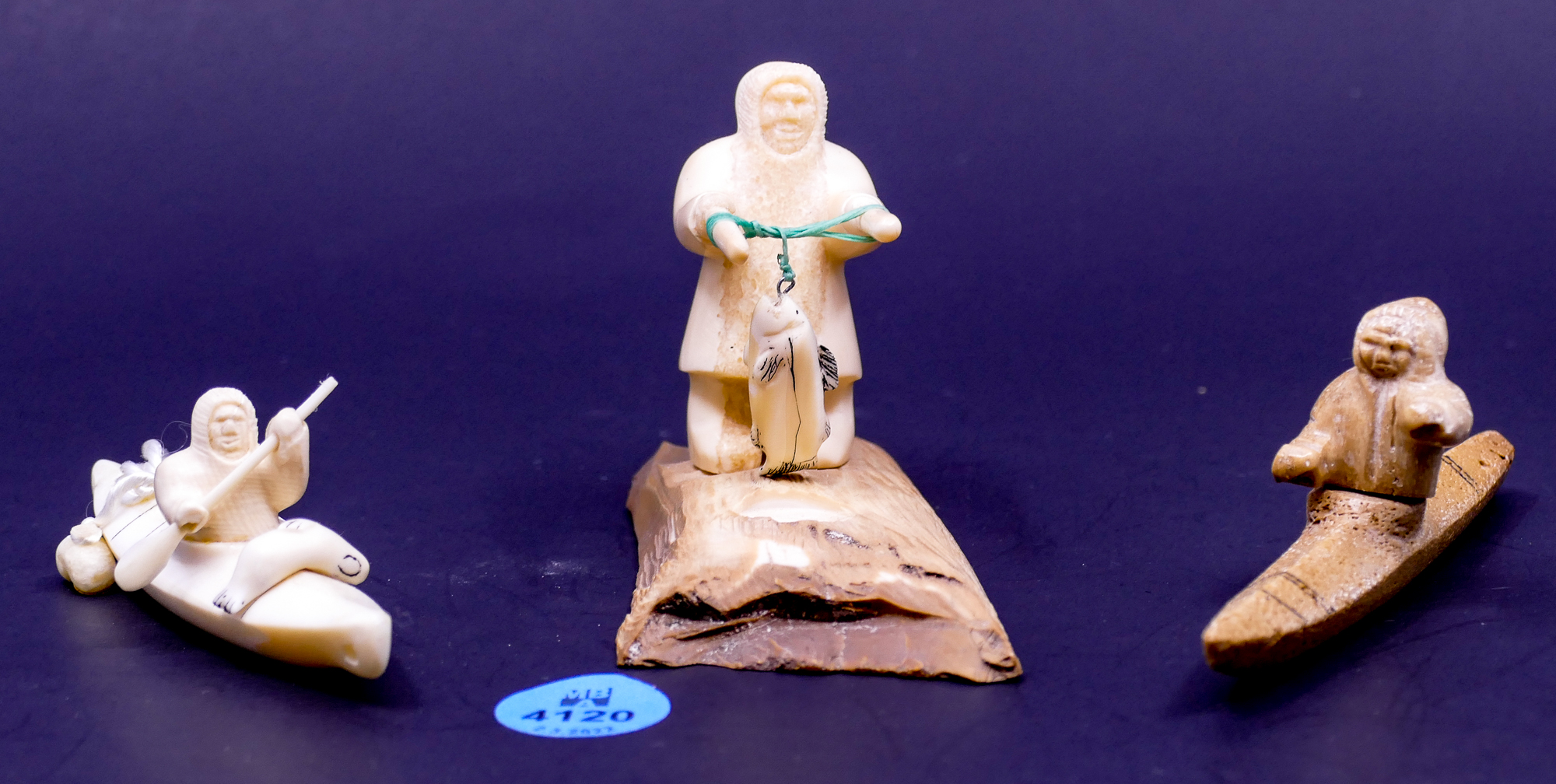 Box 3pc Alaskan Inuit Carved Eskimo