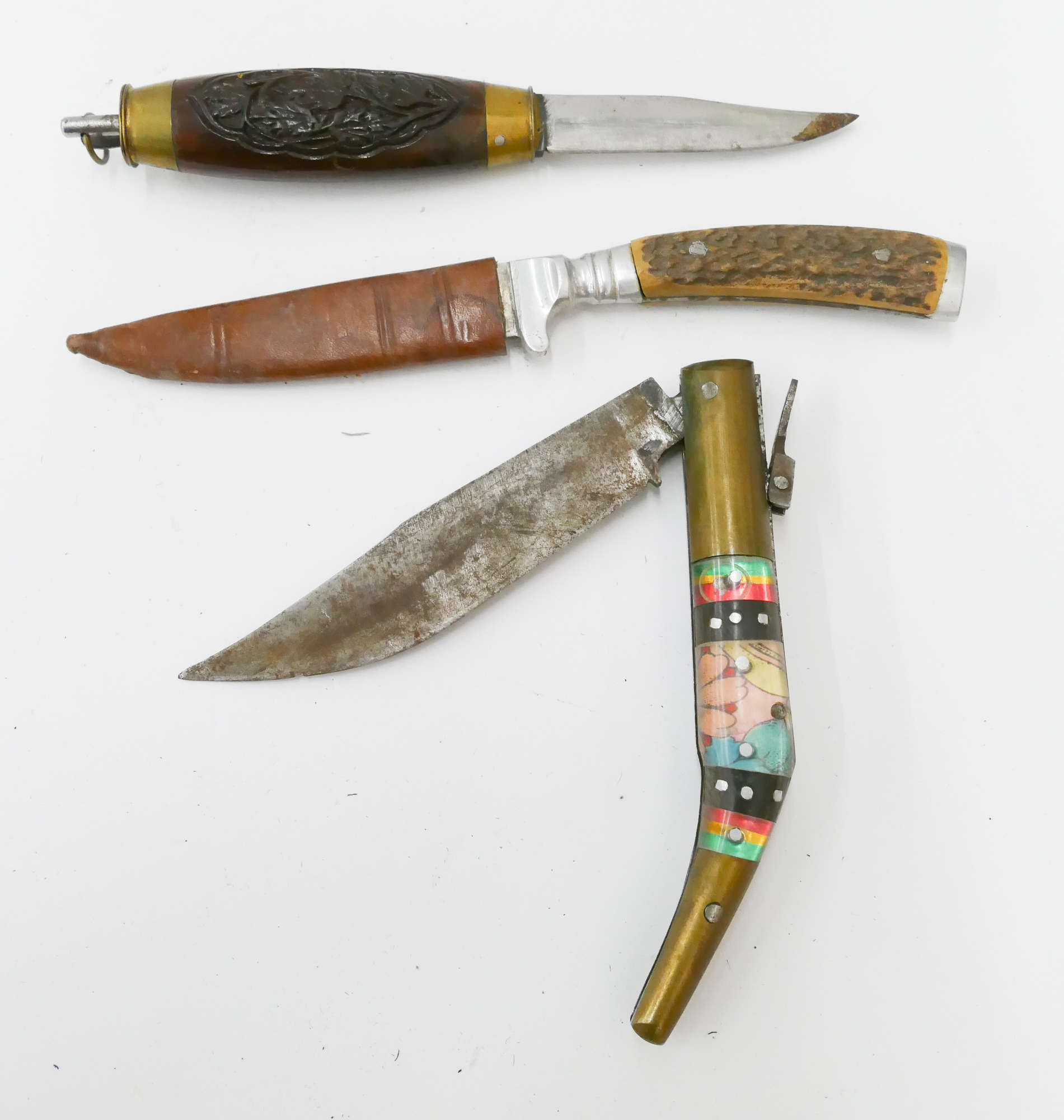 Box 3pc Ethnic Pocket Knife Etc-