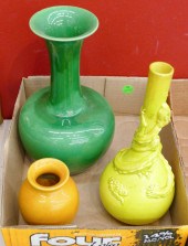 Box 3pc Old Japanese Awaji Pot