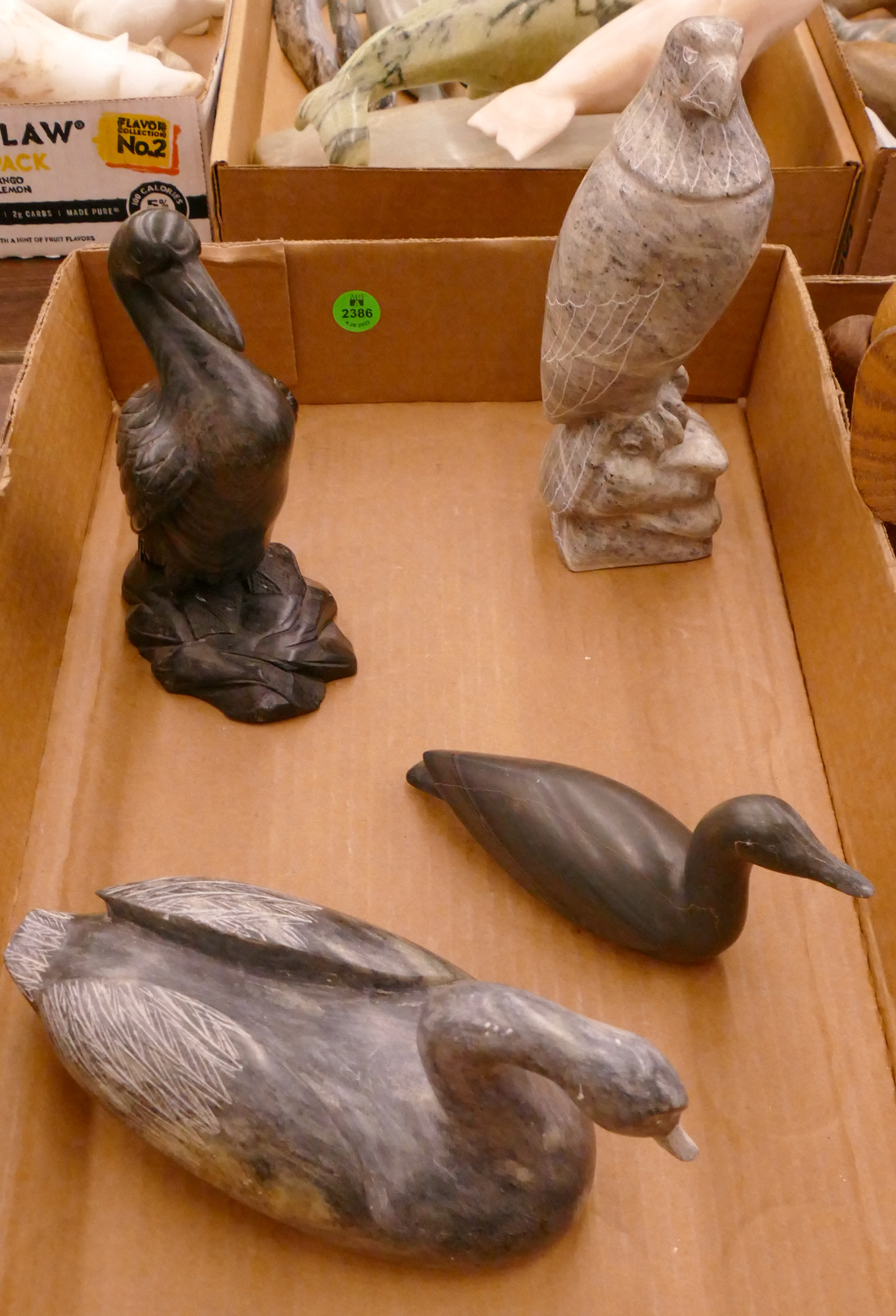 Box 4pc Alaskan Soapstone Bird