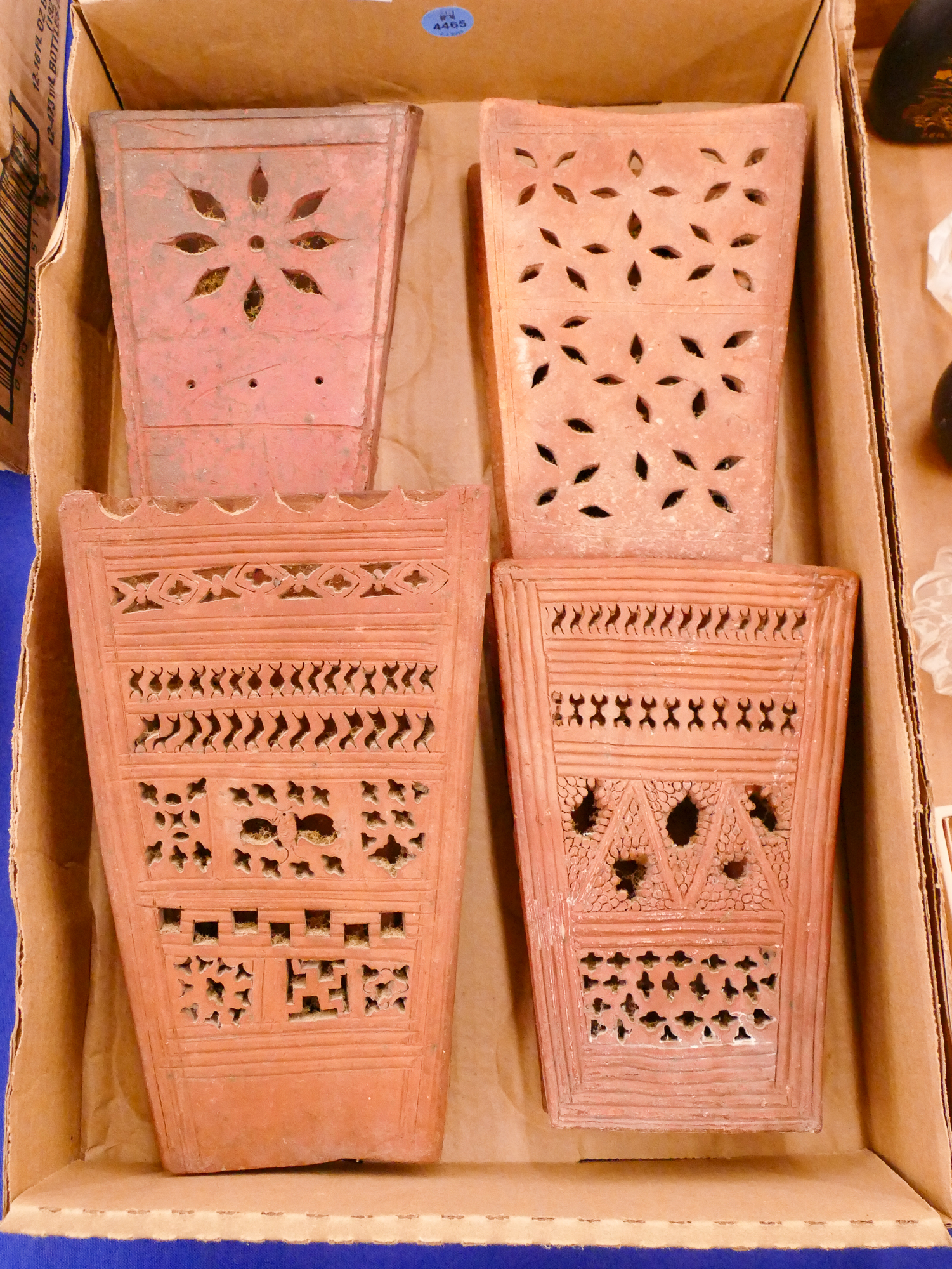 Box 4pc Antique Chinese Red Clay