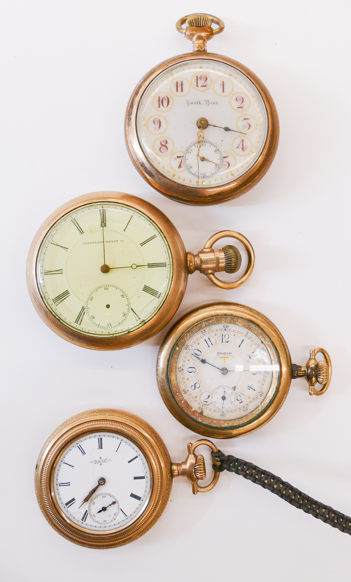 Box 4pc Antique Pocket Watches