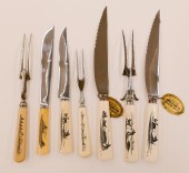 Box 5pc Inuit Scrimshawed Carv